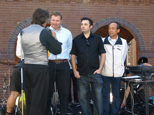 "How do you follow that?", Pat askes The Federal Member (Craig), The Mayor (Daniel) and The Deputy Mayor (Sun).