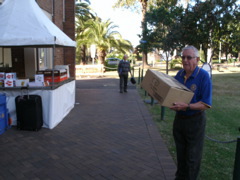 Allan arrives with the Strathfield Rotary crew.