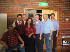 That night, The Hobart Country Music Club put on a great gig. here we are with the organisers and the DJ's ...